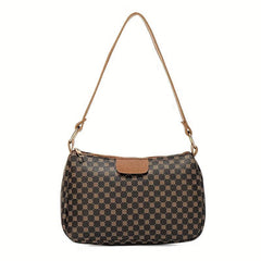 Geometric Pattern Baguette Bag Zipper Shoulder Purse Women's Handbags