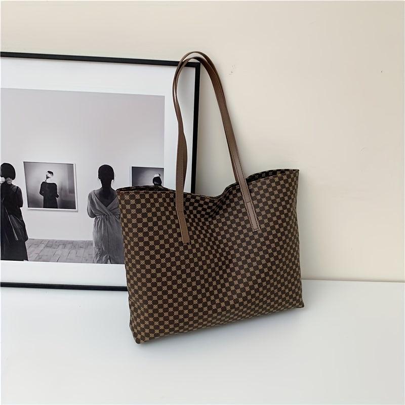 Vintage Geometric Pattern Shoulder Bag for Work