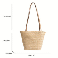 Boho Style Large Straw Woven Tote Bag for Beach Travel