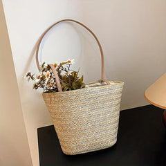 Boho Style Large Straw Woven Tote Bag for Beach Travel