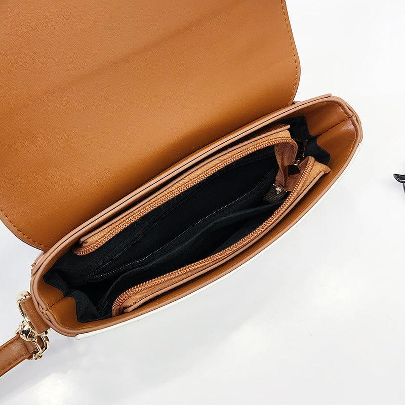 Music Note Print Satchel Handbag Flap Purse Shoulder Bag