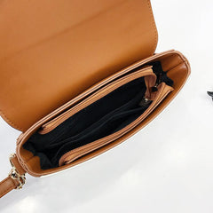 Music Note Print Satchel Handbag Flap Purse Shoulder Bag