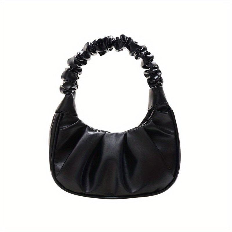 Ruched Handbag Leather Shoulder Bag