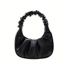 Ruched Handbag Leather Shoulder Bag