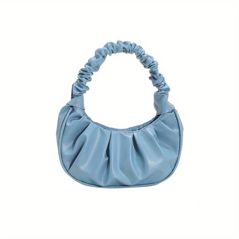 Ruched Handbag Leather Shoulder Bag