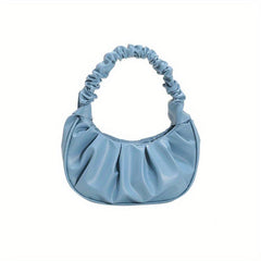 Ruched Handbag Leather Shoulder Bag
