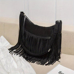Suede Punk Tassel Messenger Bag