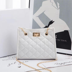 Argyle Quilted Shoulder Bag Chain Strap Tote Bag for Work