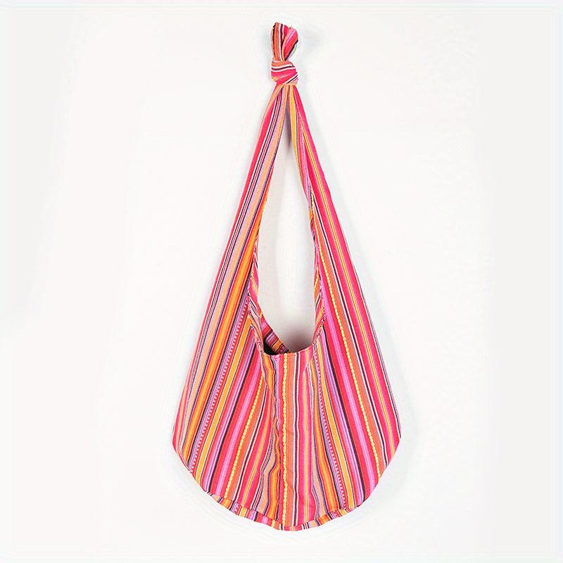 Retro Boho Linen Shoulder Bag Slouchy Style Underarm Hobo Purse