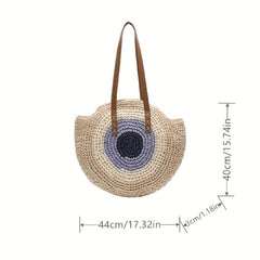 Straw Woven Beach Bag Shoulder Tote Boho Style Bag