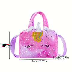 Unicorn Plush Shoulder Bag Tie Dye Purse for Girls