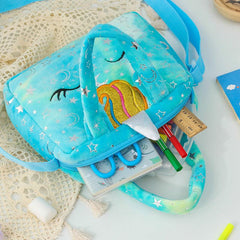Unicorn Plush Shoulder Bag Tie Dye Purse for Girls