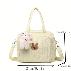 Casual Nylon Ruched Diaper Bag Lightweight Crossbody Bag