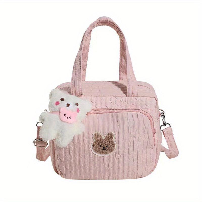 Casual Nylon Ruched Diaper Bag Lightweight Crossbody Bag