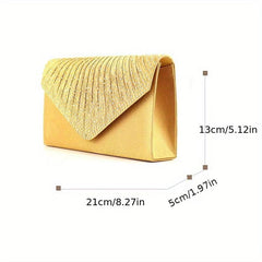 Rhinestone Decor Ruched Evening Bag Silk Clutch Purse Women's Handbags