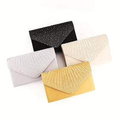 Rhinestone Decor Ruched Evening Bag Silk Clutch Purse Women's Handbags