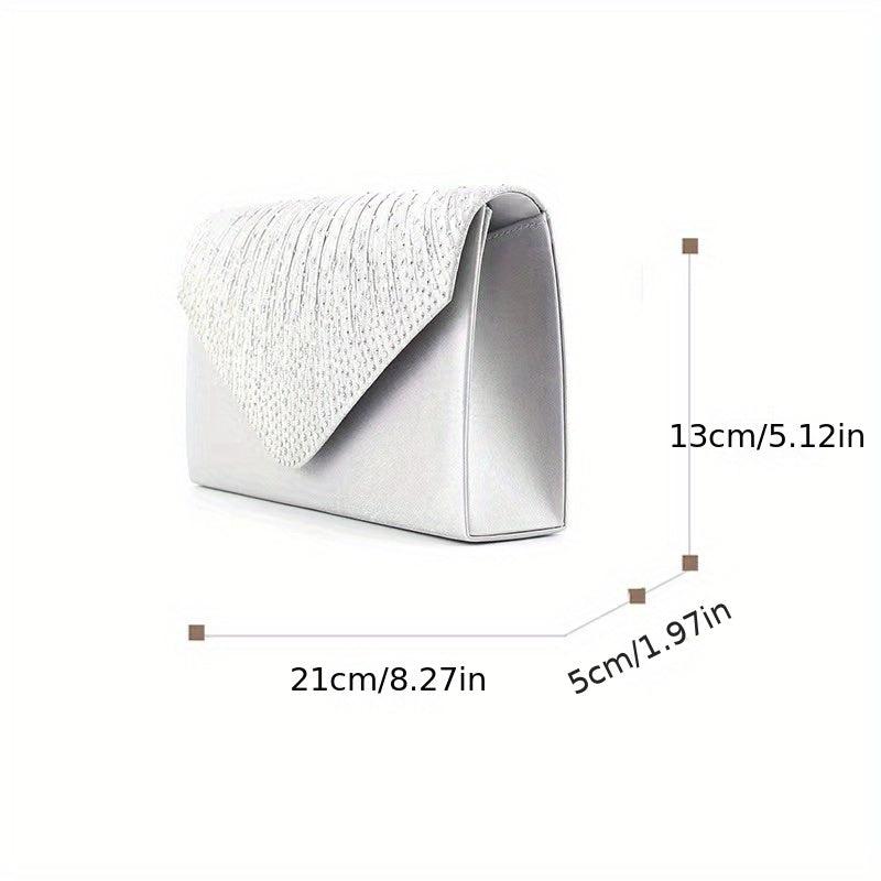 Rhinestone Decor Ruched Evening Bag Silk Clutch Purse Women's Handbags