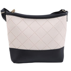 Block Quilted Bucket Bag PU Leather Crossbody Shoulder Phone Bag