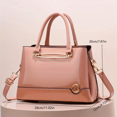 Women's Glossy Crossbody Bag Top Handle Satchel Purse