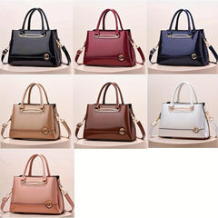 Women's Glossy Crossbody Bag Top Handle Satchel Purse