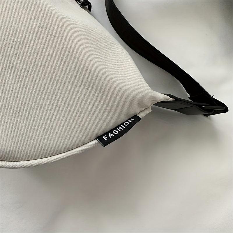 Crescent Shoulder Bag Minimalist Canvas Zipper Stylish All Match