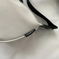Crescent Shoulder Bag Minimalist Canvas Zipper Stylish All Match