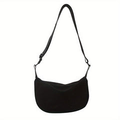 Crescent Shoulder Bag Minimalist Canvas Zipper Stylish All Match