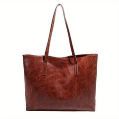 Large Capacity Solid Shoulder Tote Bag All Match Handbag