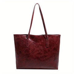 Large Capacity Solid Shoulder Tote Bag All Match Handbag