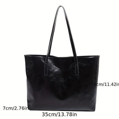 Large Capacity Solid Shoulder Tote Bag All Match Handbag