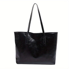 Large Capacity Solid Shoulder Tote Bag All Match Handbag