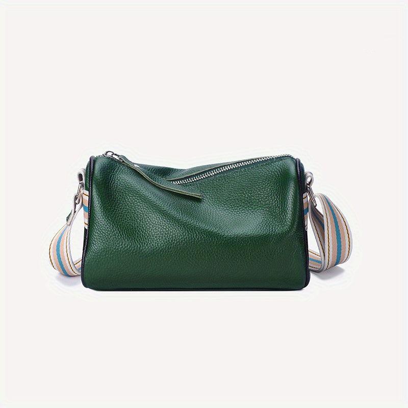 Vintage Leather Crossbody Bag for Women Small Zipper Purse