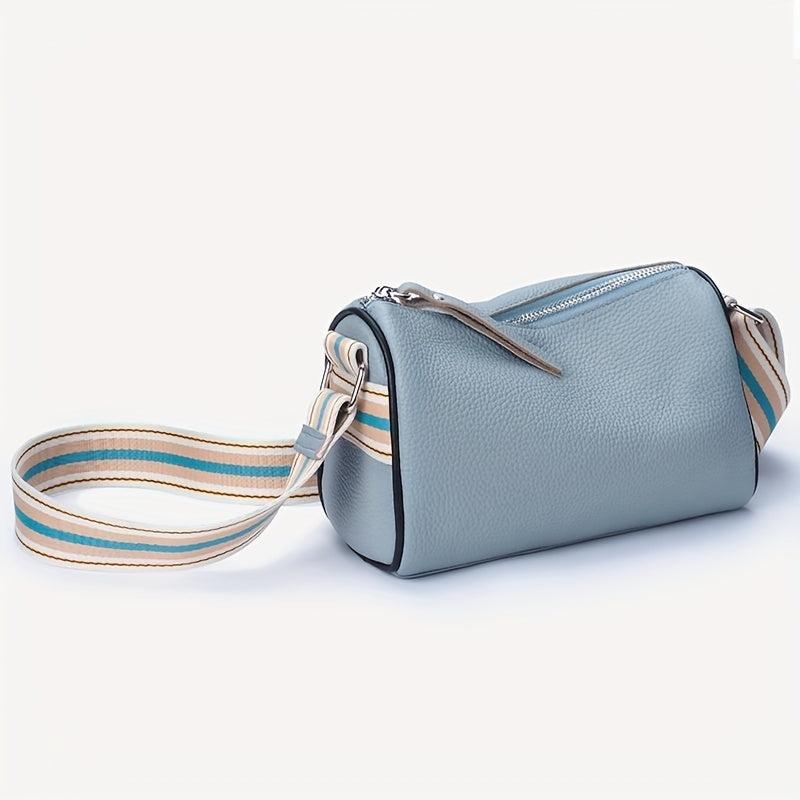 Vintage Leather Crossbody Bag for Women Small Zipper Purse