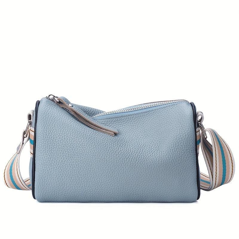 Vintage Leather Crossbody Bag for Women Small Zipper Purse