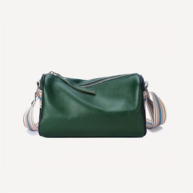 Vintage Leather Crossbody Bag for Women Small Zipper Purse