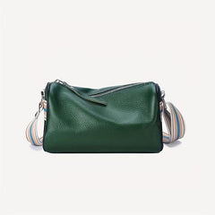 Vintage Leather Crossbody Bag for Women Small Zipper Purse