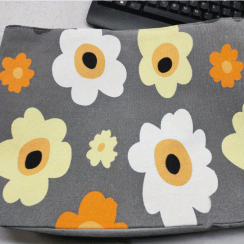 Flower Print Tote Bag Canvas Shoulder Bag Large Capacity Beach Bag