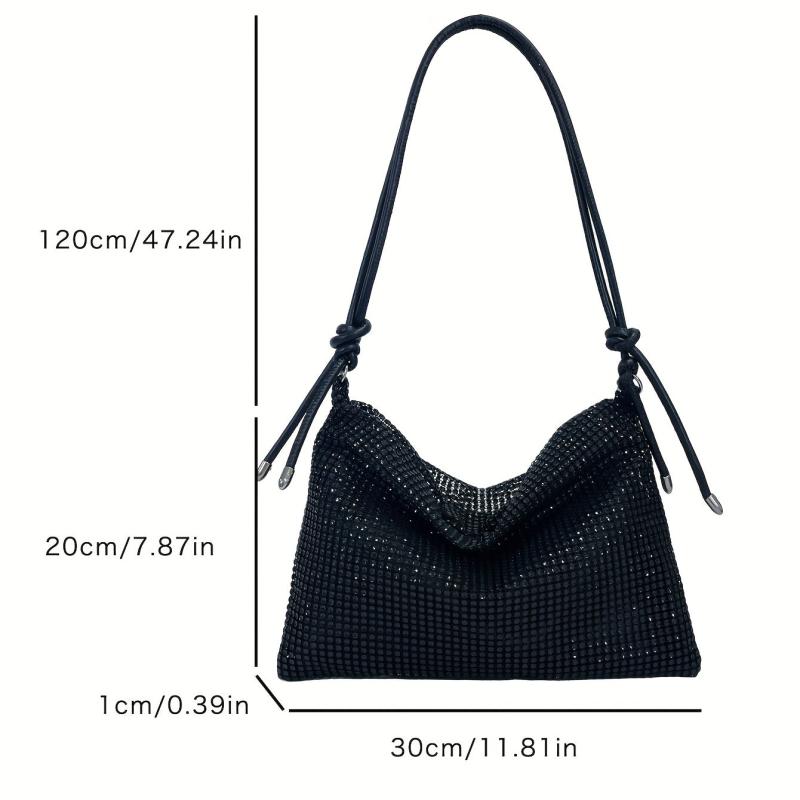 Rhinestone Shoulder Bag Glitter Evening Handbag Underarm Purse