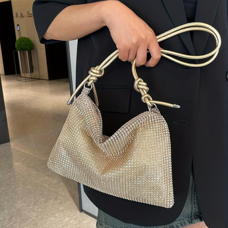 Rhinestone Shoulder Bag Glitter Evening Handbag Underarm Purse