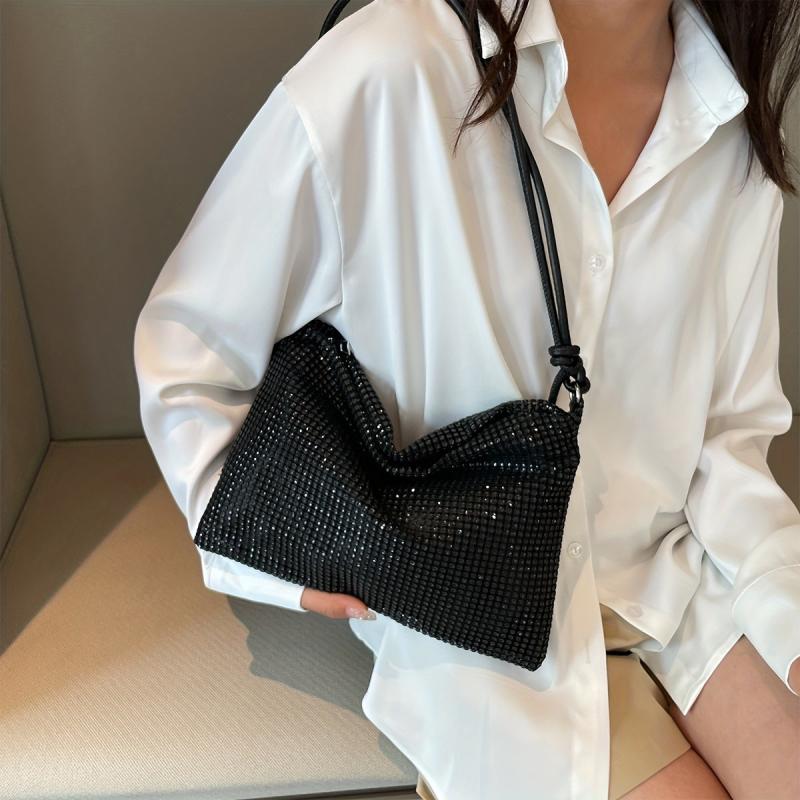 Rhinestone Shoulder Bag Glitter Evening Handbag Underarm Purse