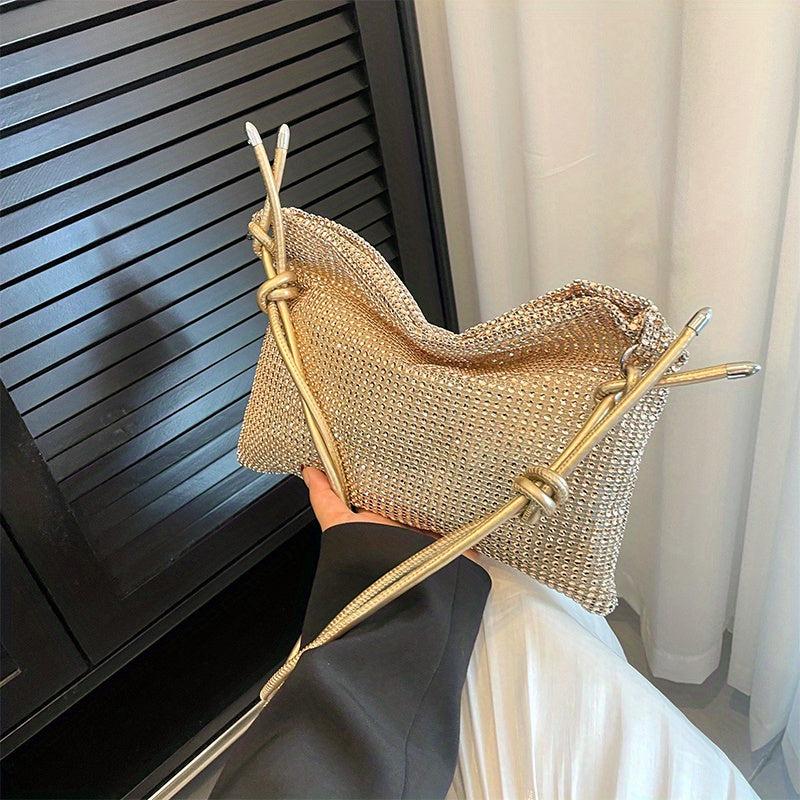 Rhinestone Shoulder Bag Glitter Evening Handbag Underarm Purse
