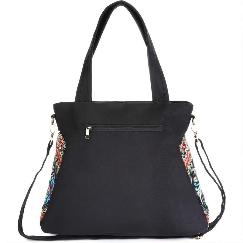Embroidery Tassel Shoulder Bag Women's Canvas Bag