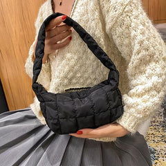 Quilted Puffer Shoulder Bag Women's Solid Crossbody Bag