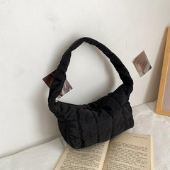 Quilted Puffer Shoulder Bag Women's Solid Crossbody Bag