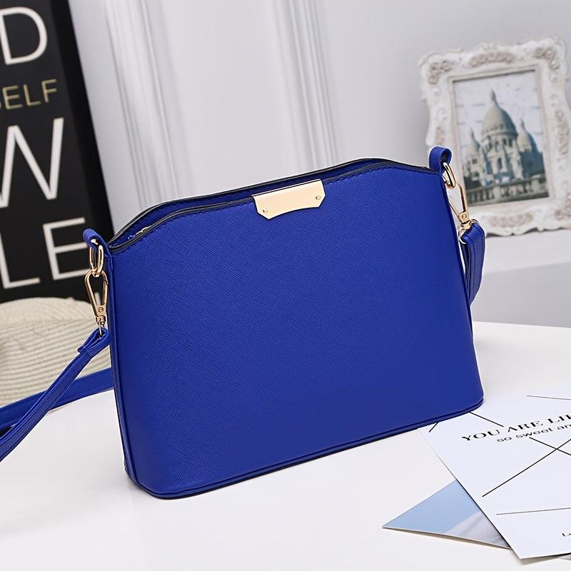 Metal Decor Bucket Bag Casual Zipper Shoulder Purse Crossbody Bag