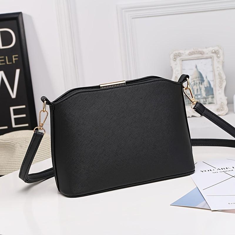 Metal Decor Bucket Bag Casual Zipper Shoulder Purse Crossbody Bag