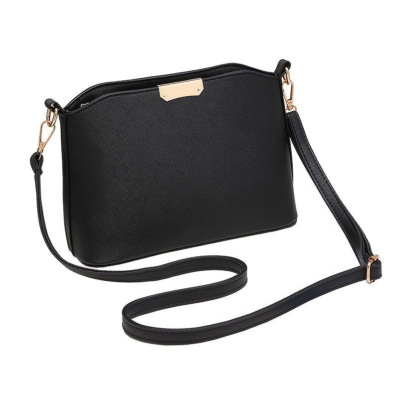 Metal Decor Bucket Bag Casual Zipper Shoulder Purse Crossbody Bag