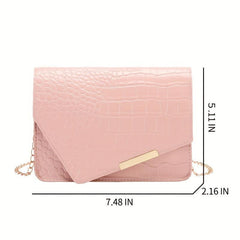 Crocodile Embossed Square Shoulder Bag Chain Bag Women's All Match