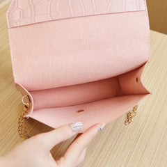 Crocodile Embossed Square Shoulder Bag Chain Bag Women's All Match