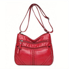 Women's Shoulder Bag Soft PU Leather Zipper Crossbody Bag for Travel